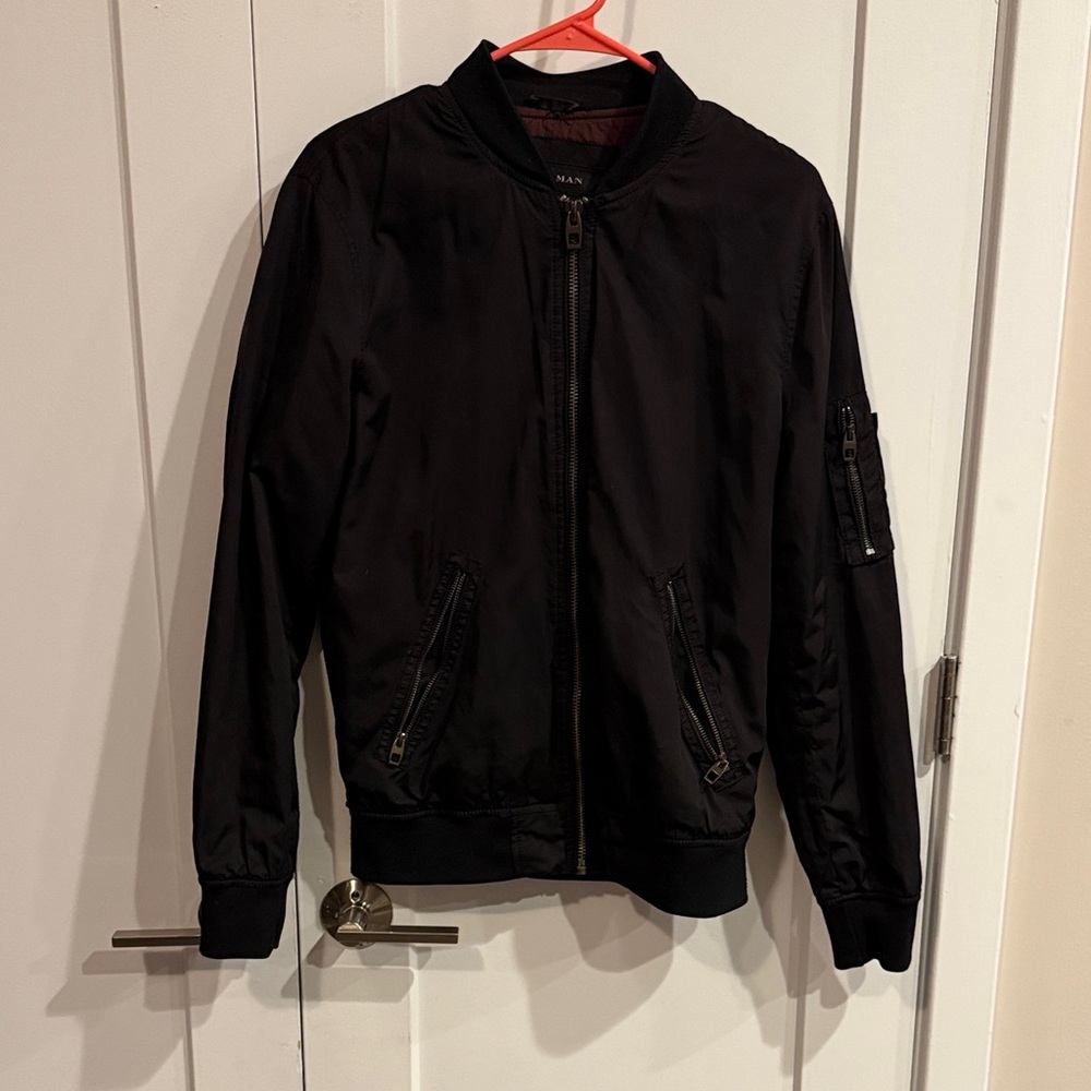 Zara Black Bomber Jacket